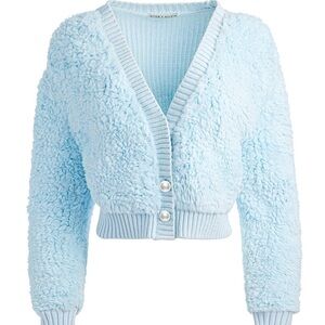 Alice & Olivia 
CASILDA FAUX FUR CROPPED CARDIGAN Size Small